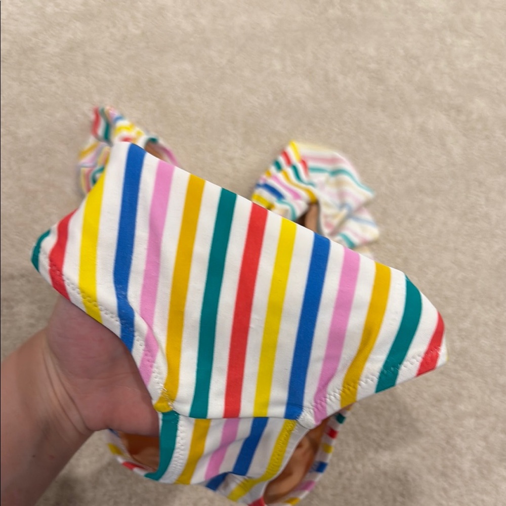 Crew Cuts Colorful Striped Ruffle Swimsuit - Picture 4 of 4